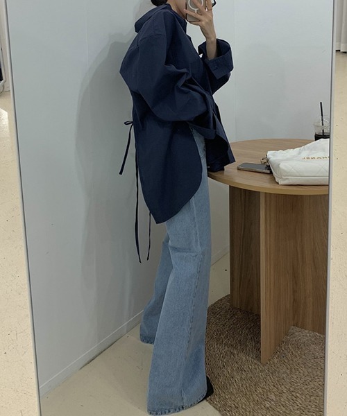 gossip!ロサンゼルス(ゴシップロサンゼルス)の「YUGA バックコンシャス リボンシャツ トップス(シャツ/ブラウス・レディース・ブルー/ホワイト・FREE)」の21枚目の写真