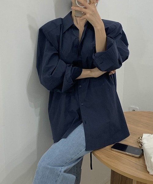 gossip!ロサンゼルス(ゴシップロサンゼルス)の「YUGA バックコンシャス リボンシャツ トップス(シャツ/ブラウス・レディース・ブルー/ホワイト・FREE)」の13枚目の写真