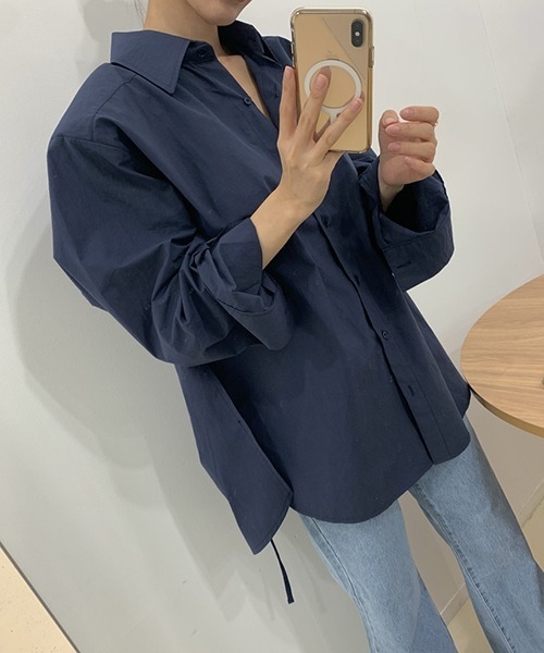 gossip!ロサンゼルス(ゴシップロサンゼルス)の「YUGA バックコンシャス リボンシャツ トップス(シャツ/ブラウス・レディース・ブルー/ホワイト・FREE)」の5枚目の写真