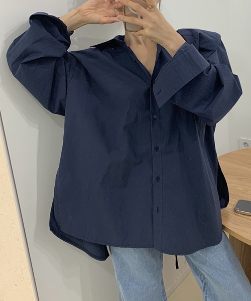 gossip!ロサンゼルス(ゴシップロサンゼルス)の「YUGA バックコンシャス リボンシャツ トップス(シャツ/ブラウス・レディース・ブルー/ホワイト・FREE)」の6枚目の写真