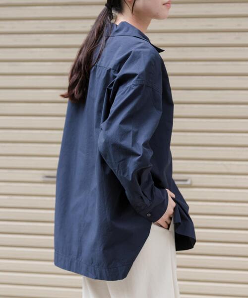 FORK&SPOON(フォークアンドスプーン)の「FORK&SPOON スキッパーロングシャツ(シャツ/ブラウス・レディース・ネイビー/ベージュ・1)」の7枚目の写真