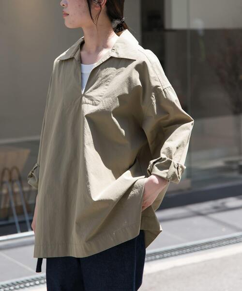 FORK&SPOON(フォークアンドスプーン)の「FORK&SPOON スキッパーロングシャツ(シャツ/ブラウス・レディース・ネイビー/ベージュ・1)」の18枚目の写真