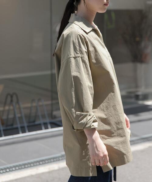 FORK&SPOON(フォークアンドスプーン)の「FORK&SPOON スキッパーロングシャツ(シャツ/ブラウス・レディース・ネイビー/ベージュ・1)」の22枚目の写真