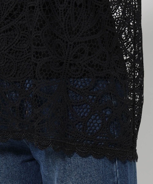 mysty woman（ミスティウーマン）の「レースボウタイブラウス 575252（シャツ/ブラウス・レディース・オフホワイト/ブラック・FREE）」の13枚目の写真