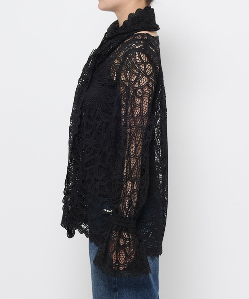 mysty woman（ミスティウーマン）の「レースボウタイブラウス 575252（シャツ/ブラウス・レディース・オフホワイト/ブラック・FREE）」の16枚目の写真