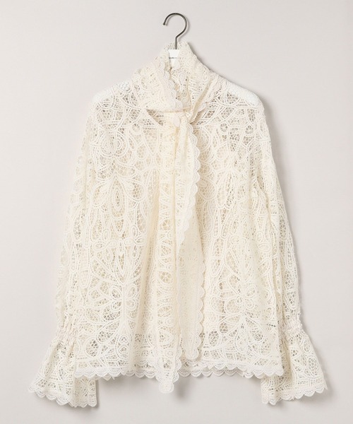 mysty woman（ミスティウーマン）の「レースボウタイブラウス 575252（シャツ/ブラウス・レディース・オフホワイト/ブラック・FREE）」の19枚目の写真