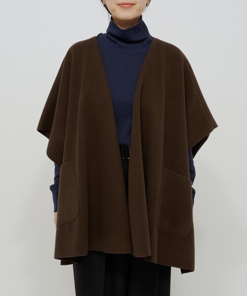 Omekashi(オメカシ)の「ニットパイルノーカラージャケット(その他アウター・レディース・ブラウン/ベージュ・FREE)」の4枚目の写真