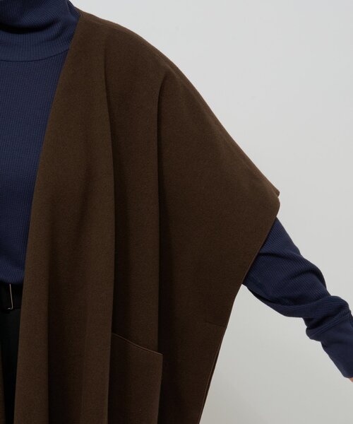 Omekashi(オメカシ)の「ニットパイルノーカラージャケット(その他アウター・レディース・ブラウン/ベージュ・FREE)」の8枚目の写真