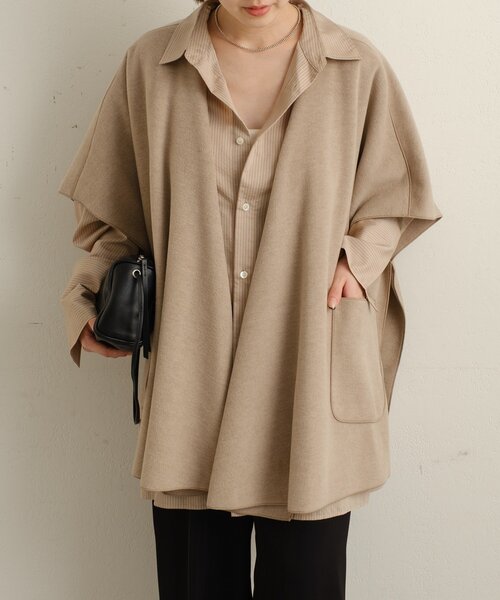 Omekashi(オメカシ)の「ニットパイルノーカラージャケット(その他アウター・レディース・ブラウン/ベージュ・FREE)」の13枚目の写真