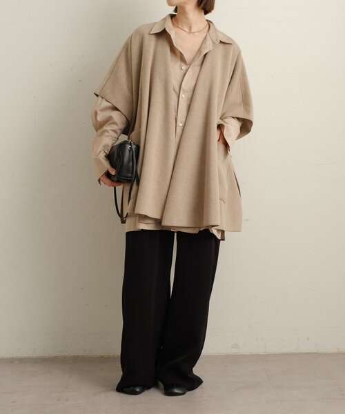 Omekashi(オメカシ)の「ニットパイルノーカラージャケット(その他アウター・レディース・ブラウン/ベージュ・FREE)」の22枚目の写真