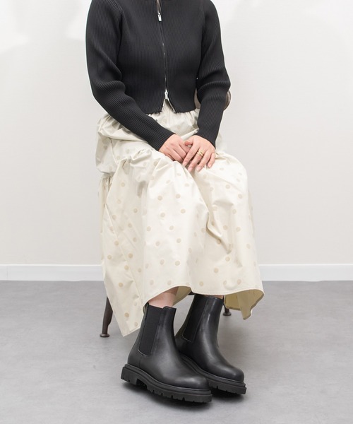 PARADIS COULEUR（パラディクルール）の「【PARADIS COULEUR】防滑ソール撥水サイドゴアブーツ(353019)（ブーツ・レディース・ダークブラウン/ブラック・23/24.5/24/23.5/22.5）」の9枚目の写真