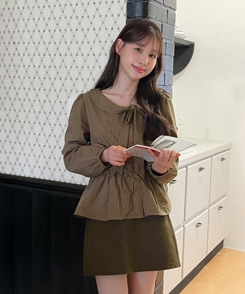 by muni:r(バイ ムニール)の「クラシックミニスカート(スカート・レディース・ブラック/ブラウン・MEDIUM/SMALL)」の16枚目の写真