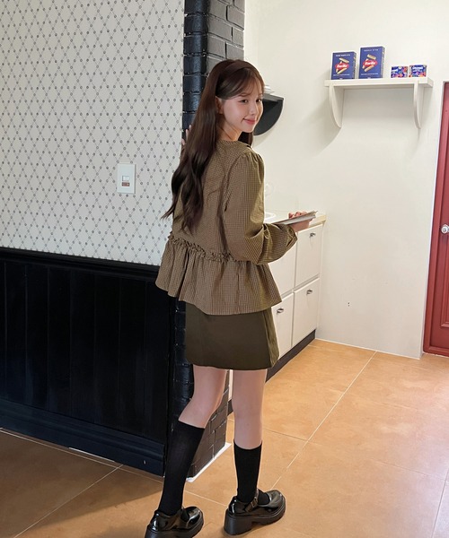 by muni:r(バイ ムニール)の「クラシックミニスカート(スカート・レディース・ブラック/ブラウン・MEDIUM/SMALL)」の18枚目の写真