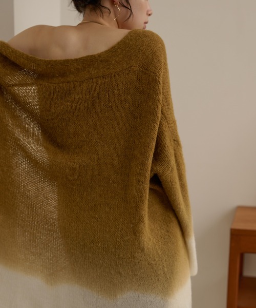 LAULEN(ローレン)の「gradation gown knit 3set up /配色グラデーションガウンニットセットアップ(セットアップ・レディース・グレー/マスタード・FREE)」の11枚目の写真