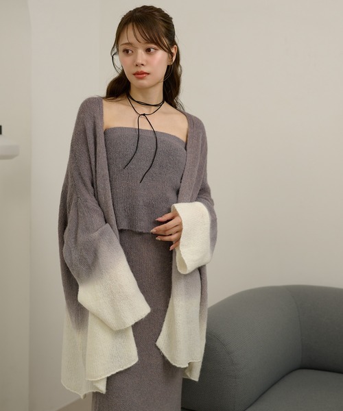 LAULEN(ローレン)の「gradation gown knit 3set up /配色グラデーションガウンニットセットアップ(セットアップ・レディース・グレー/マスタード・FREE)」の16枚目の写真