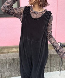 mi via loca | 【2WAY/セルフカット】プリーツロンパース(サロペット/オーバーオール)