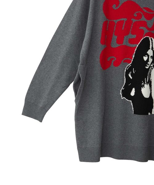 HYSTERIC GLAMOUR(ヒステリックグラマー)の「FLAME WOMAN編込 ワンピース(ワンピース・レディース・トップグレー/ブラック/グリーン・FREE)」の8枚目の写真