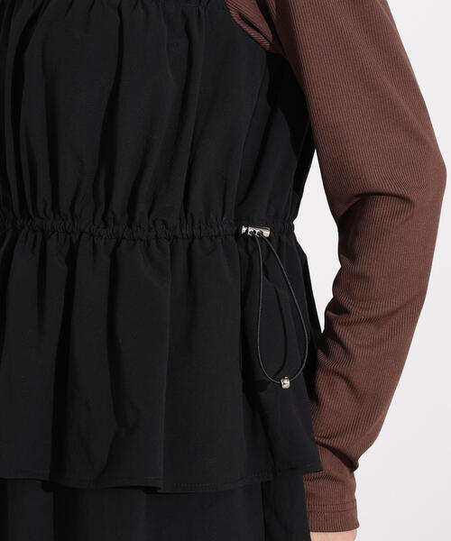 N.（N. Natural Beauty Basic）（エヌエヌナチュラルビューティーベーシック）の「【PS/低身長サイズ】ドロストコードドッキングワンピース（ワンピース・レディース・ブラック/カーキ・MEDIUM/P/S）」の7枚目の写真