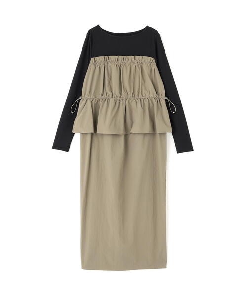 N.（N. Natural Beauty Basic）（エヌエヌナチュラルビューティーベーシック）の「【PS/低身長サイズ】ドロストコードドッキングワンピース（ワンピース・レディース・ブラック/カーキ・MEDIUM/P/S）」の12枚目の写真