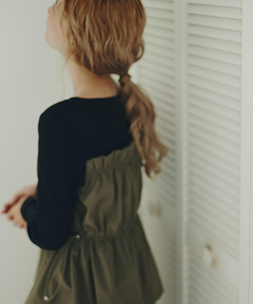 N.（N. Natural Beauty Basic）（エヌエヌナチュラルビューティーベーシック）の「【PS/低身長サイズ】ドロストコードドッキングワンピース（ワンピース・レディース・ブラック/カーキ・MEDIUM/P/S）」の14枚目の写真