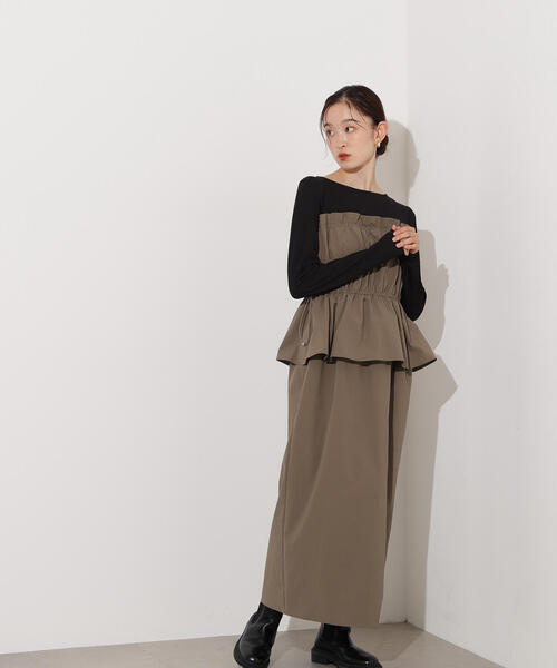 N.（N. Natural Beauty Basic）（エヌエヌナチュラルビューティーベーシック）の「【PS/低身長サイズ】ドロストコードドッキングワンピース（ワンピース・レディース・ブラック/カーキ・MEDIUM/P/S）」の17枚目の写真