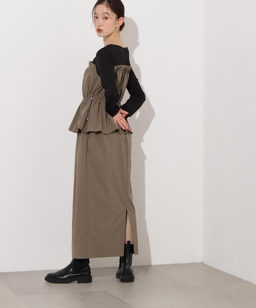 N.（N. Natural Beauty Basic）（エヌエヌナチュラルビューティーベーシック）の「【PS/低身長サイズ】ドロストコードドッキングワンピース（ワンピース・レディース・ブラック/カーキ・MEDIUM/P/S）」の19枚目の写真