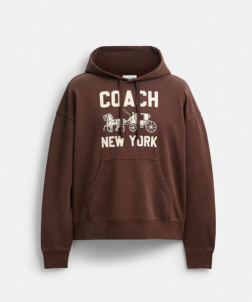 COACH フード付きパーカー ブラウン COACH（コーチ）の「ホース アンド キャリッジ フーディー（パーカー