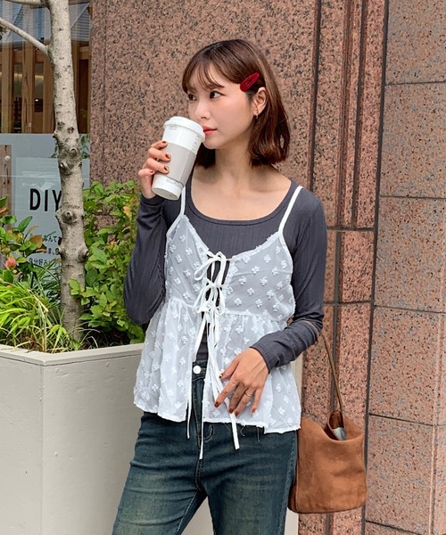 Teem Store(チームストア)の「ベーシックUネックリブロンT(Tシャツ/カットソー・レディース・チャコール/ホワイト/グレー/ブラック・F)」の5枚目の写真