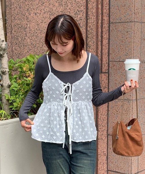 Teem Store(チームストア)の「ベーシックUネックリブロンT(Tシャツ/カットソー・レディース・チャコール/ホワイト/グレー/ブラック・F)」の6枚目の写真