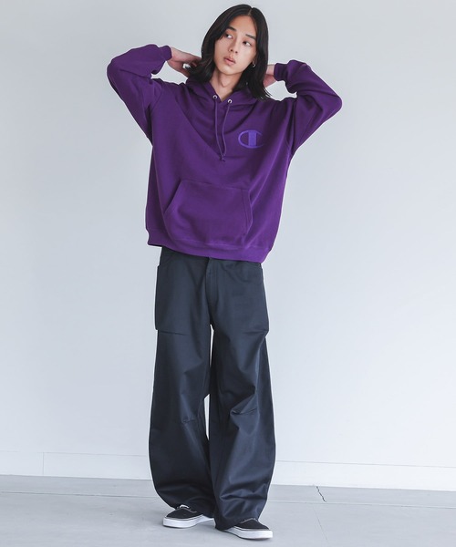 Champion】『ビッグロゴ刺繍フーディー』（パーカー）｜Champion