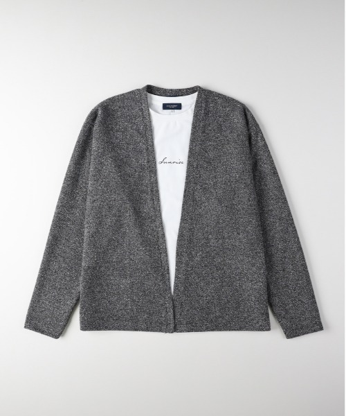 BACK NUMBER（バックナンバー）の「【BACK NUMBER】ロングスリーブカーディガンＴシャツセット(刺繍/ニット/オープンフロント/レイヤード/デイリー/カジュアル)（アンサンブル・メンズ・ブラック/グレー・M/L/XL）」の15枚目の写真