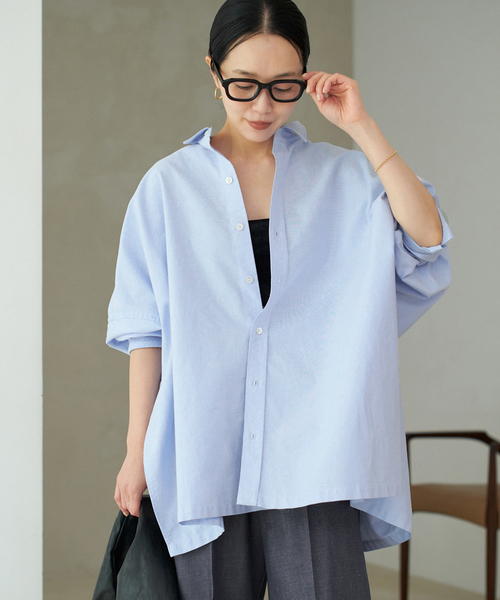 新品タグ付き追加Light OX Poncho シャツ 追加》Light OX Poncho シャツ（シャツ/ブラウス）｜Plage（プラージュ