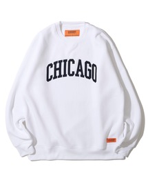 UNIVERSAL OVERALL（ユニバーサルオーバーオール）の「【UNIVERSAL OVERALL】T/C SWEAT CHICAGO FLOCKY PRINT / フロッキープリント裏起毛スウェットプルオーバー（スウェット）」