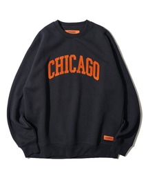 UNIVERSAL OVERALL（ユニバーサルオーバーオール）の「【UNIVERSAL OVERALL】T/C SWEAT CHICAGO FLOCKY PRINT / フロッキープリント裏起毛スウェットプルオーバー（スウェット・レディース）」