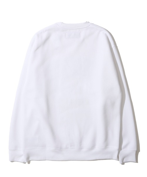 UNIVERSAL OVERALL（ユニバーサルオーバーオール）の「【UNIVERSAL OVERALL】T/C SWEAT CHICAGO FLOCKY PRINT / フロッキープリント裏起毛スウェットプルオーバー（スウェット・メンズ・グレー/ブラック・MEDIUM/LARGE）」の4枚目の写真