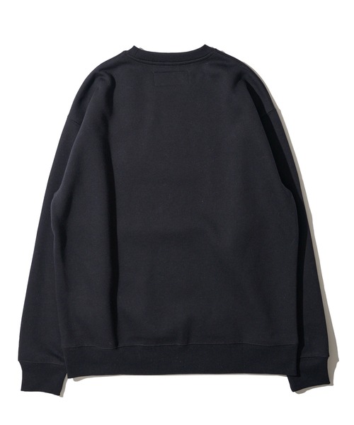 UNIVERSAL OVERALL（ユニバーサルオーバーオール）の「【UNIVERSAL OVERALL】T/C SWEAT CHICAGO FLOCKY PRINT / フロッキープリント裏起毛スウェットプルオーバー（スウェット・メンズ・グレー/ブラック・MEDIUM/LARGE）」の6枚目の写真