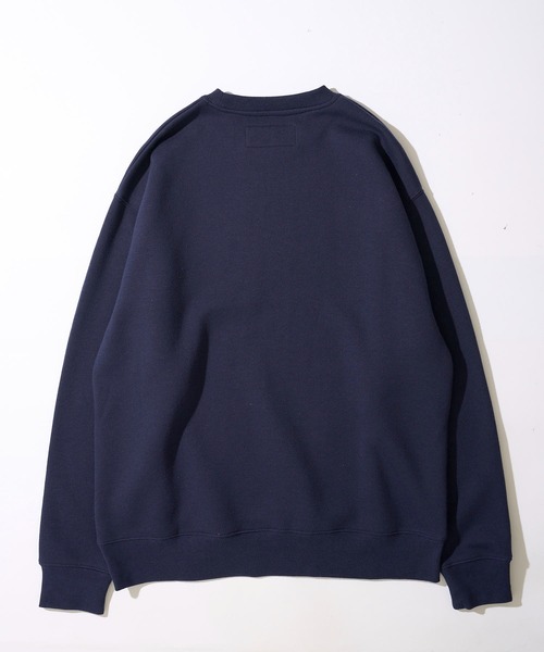 UNIVERSAL OVERALL（ユニバーサルオーバーオール）の「【UNIVERSAL OVERALL】T/C SWEAT CHICAGO FLOCKY PRINT / フロッキープリント裏起毛スウェットプルオーバー（スウェット・メンズ・グレー/ブラック・MEDIUM/LARGE）」の12枚目の写真