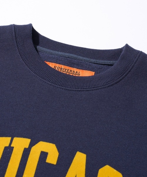 UNIVERSAL OVERALL（ユニバーサルオーバーオール）の「【UNIVERSAL OVERALL】T/C SWEAT CHICAGO FLOCKY PRINT / フロッキープリント裏起毛スウェットプルオーバー（スウェット・メンズ・グレー/ブラック・MEDIUM/LARGE）」の17枚目の写真