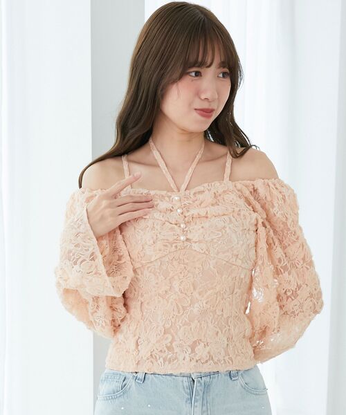MAJESTIC LEGON(マジェスティックレゴン)の「2wayフラワーレースブラウス(シャツ/ブラウス・レディース・ピンク/アイボリー/ブラック・MEDIUM)」の14枚目の写真