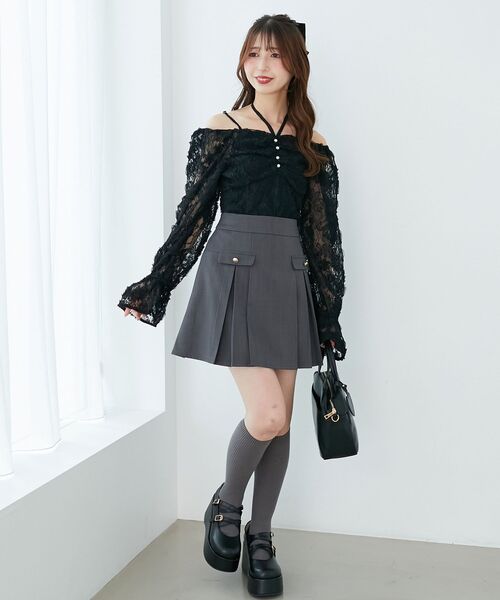 MAJESTIC LEGON(マジェスティックレゴン)の「2wayフラワーレースブラウス(シャツ/ブラウス・レディース・ピンク/アイボリー/ブラック・MEDIUM)」の18枚目の写真