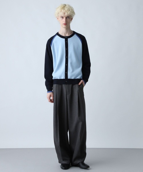 HARE（ハレ）の「ハイショクラインクルーネックカーディガン(HARE)（カーディガン/ボレロ・メンズ・ブラック/ブルー・SMALL/MEDIUM）」の4枚目の写真