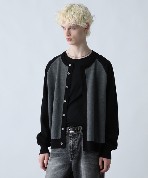 HARE（ハレ）の「ハイショクラインクルーネックカーディガン(HARE)（カーディガン/ボレロ・メンズ・ブラック/ブルー・SMALL/MEDIUM）」の5枚目の写真