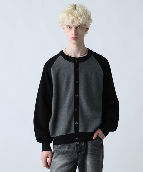 HARE（ハレ）の「ハイショクラインクルーネックカーディガン(HARE)（カーディガン/ボレロ・メンズ・ブラック/ブルー・SMALL/MEDIUM）」の6枚目の写真