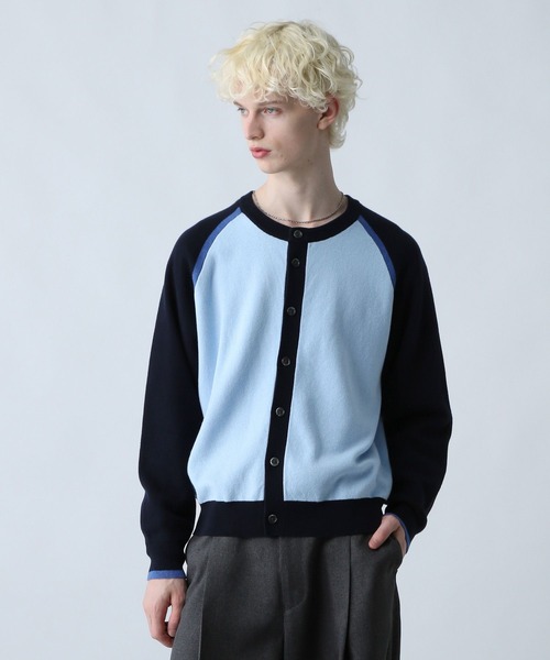 HARE（ハレ）の「ハイショクラインクルーネックカーディガン(HARE)（カーディガン/ボレロ・メンズ・ブラック/ブルー・SMALL/MEDIUM）」の7枚目の写真