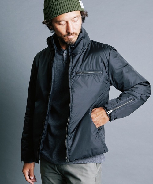 Magine（マージン）の「NYLON THINSULATE STAND RIDER JKT:ナイロン シンサレート スタンドライダー ジャケット（ライダースジャケット・メンズ・ブラック/オリーブ/ネイビー・44/46/48）」の7枚目の写真