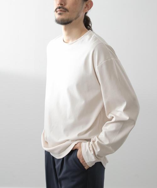 ITEMS URBANRESEARCH（アイテムズ アーバンリサーチ）の「シルケットコットンロングスリーブカットソー（Tシャツ/カットソー・メンズ・バーガンディー/アイボリー/ブラック・MEDIUM/LARGE）」の4枚目の写真