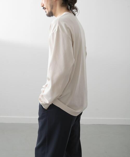 ITEMS URBANRESEARCH（アイテムズ アーバンリサーチ）の「シルケットコットンロングスリーブカットソー（Tシャツ/カットソー・メンズ・バーガンディー/アイボリー/ブラック・MEDIUM/LARGE）」の5枚目の写真