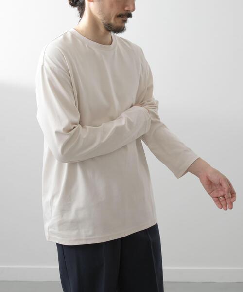 ITEMS URBANRESEARCH（アイテムズ アーバンリサーチ）の「シルケットコットンロングスリーブカットソー（Tシャツ/カットソー・メンズ・バーガンディー/アイボリー/ブラック・MEDIUM/LARGE）」の7枚目の写真