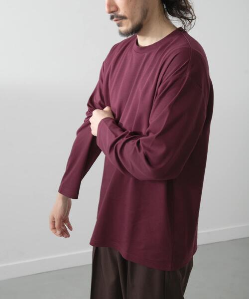 ITEMS URBANRESEARCH（アイテムズ アーバンリサーチ）の「シルケットコットンロングスリーブカットソー（Tシャツ/カットソー・メンズ・バーガンディー/アイボリー/ブラック・MEDIUM/LARGE）」の14枚目の写真