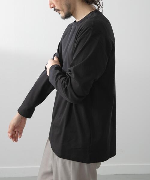 ITEMS URBANRESEARCH（アイテムズ アーバンリサーチ）の「シルケットコットンロングスリーブカットソー（Tシャツ/カットソー・メンズ・バーガンディー/アイボリー/ブラック・MEDIUM/LARGE）」の22枚目の写真